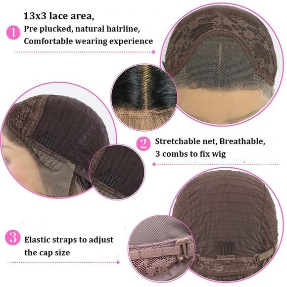 Black Long Straight Lace Front Wigs - Picture 3 of 3